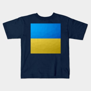 Ukraine flag yellow blue geometric pattern mesh Kids T-Shirt